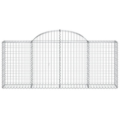 Berkfield Arched Gabion Baskets 14 pcs 200x30x80/100 cm Galvanised Iron