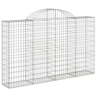 Berkfield Arched Gabion Baskets 15 pcs 200x30x120/140 cm Galvanised Iron