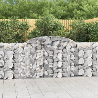 Berkfield Arched Gabion Baskets 15 pcs 300x30x100/120 cm Galvanised Iron