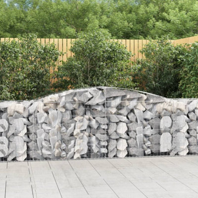 Berkfield Arched Gabion Baskets 15 pcs 400x50x80/100 cm Galvanised Iron