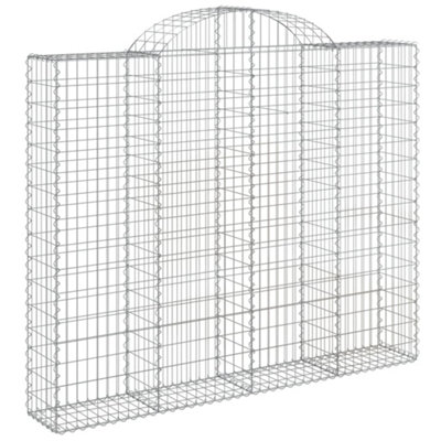 Berkfield Arched Gabion Baskets 2 pcs 200x30x160/180 cm Galvanised Iron