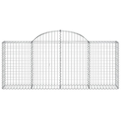 Berkfield Arched Gabion Baskets 2 pcs 200x30x80/100 cm Galvanised Iron