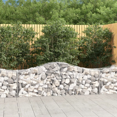 Berkfield Arched Gabion Baskets 2 pcs 200x50x60/80 cm Galvanised Iron