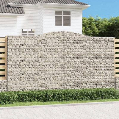 Berkfield Arched Gabion Baskets 2 pcs 400x30x220/240 cm Galvanised Iron