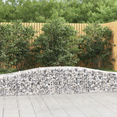 Berkfield Arched Gabion Baskets 2 pcs 400x50x40/60 cm Galvanised Iron