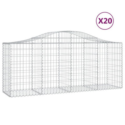 Berkfield Arched Gabion Baskets 20 pcs 200x50x80/100 cm Galvanised Iron