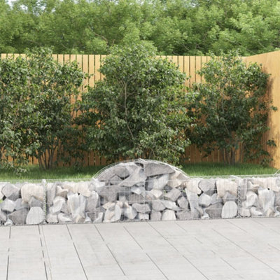 Berkfield Arched Gabion Baskets 3 pcs 200x30x40/60 cm Galvanised Iron