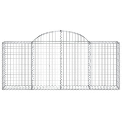 Berkfield Arched Gabion Baskets 3 pcs 200x30x80/100 cm Galvanised Iron