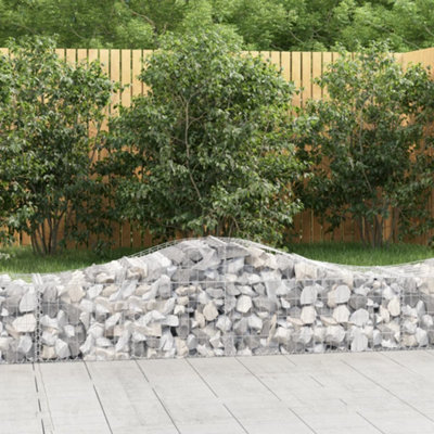 Berkfield Arched Gabion Baskets 3 pcs 200x50x40/60 cm Galvanised Iron