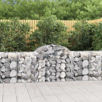 Berkfield Arched Gabion Baskets 3 pcs 200x50x80/100 cm Galvanised Iron