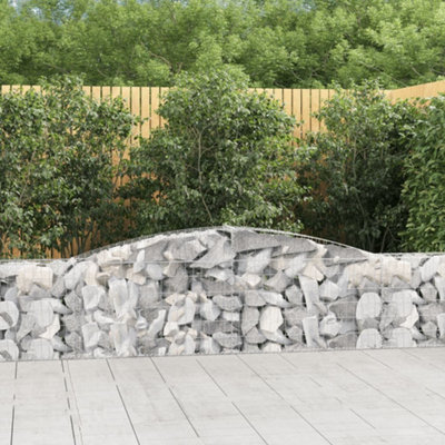 Berkfield Arched Gabion Baskets 3 pcs 400x30x60/80 cm Galvanised Iron