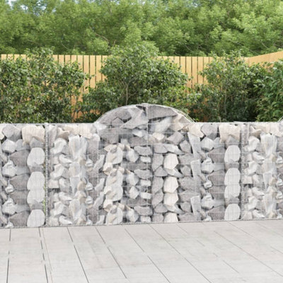 Berkfield Arched Gabion Baskets 4 pcs 200x30x100/120 cm Galvanised Iron