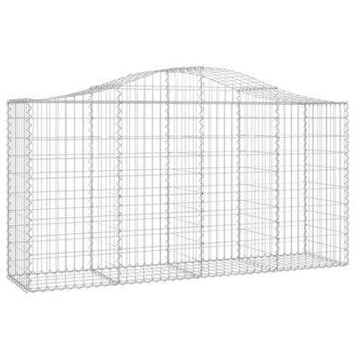 Berkfield Arched Gabion Baskets 4 pcs 200x50x100/120 cm Galvanised Iron