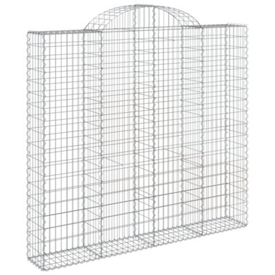 Berkfield Arched Gabion Baskets 4 pcs 200x50x180/200 cm Galvanised Iron