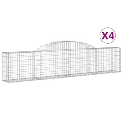 Berkfield Arched Gabion Baskets 4 pcs 300x30x60/80 cm Galvanised Iron