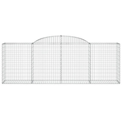 Berkfield Arched Gabion Baskets 4 pcs 300x50x100/120 cm Galvanised Iron