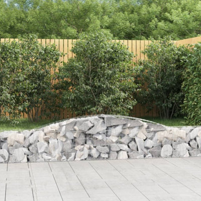 Berkfield Arched Gabion Baskets 4 pcs 400x30x40/60 cm Galvanised Iron