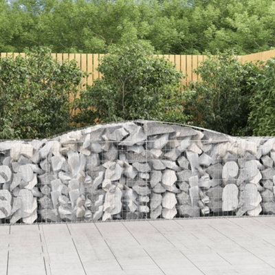 Berkfield Arched Gabion Baskets 4 pcs 400x50x80/100 cm Galvanised Iron