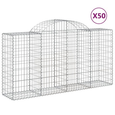 Berkfield Arched Gabion Baskets 50 pcs 200x50x100/120 cm Galvanised Iron