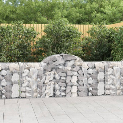 Berkfield Arched Gabion Baskets 6 pcs 200x30x80/100 cm Galvanised Iron