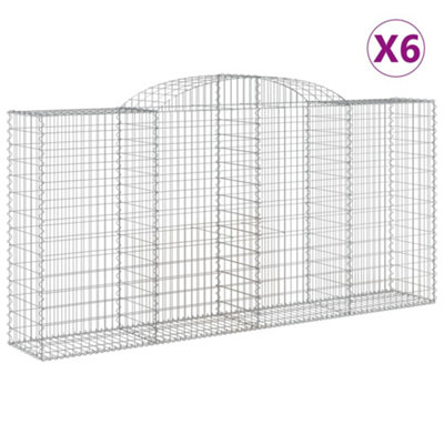 Berkfield Arched Gabion Baskets 6 pcs 300x50x140/160 cm Galvanised Iron