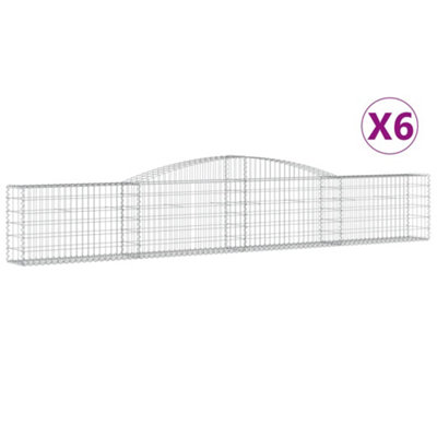 Berkfield Arched Gabion Baskets 6 pcs 400x30x60/80 cm Galvanised Iron