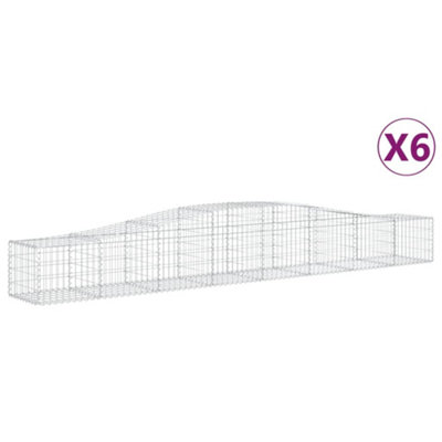 Berkfield Arched Gabion Baskets 6 pcs 400x50x40/60 cm Galvanised Iron