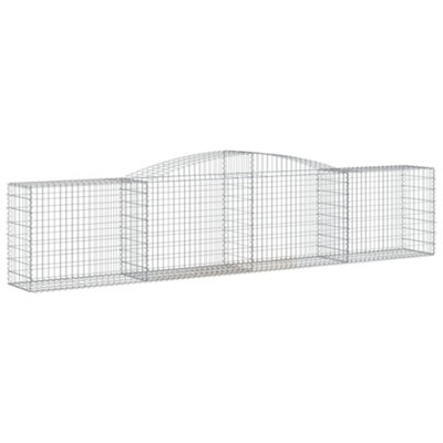 Berkfield Arched Gabion Baskets 6 pcs 400x50x80/100 cm Galvanised Iron