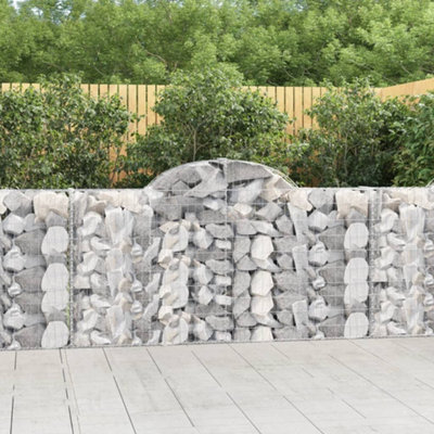 Berkfield Arched Gabion Baskets 7 pcs 200x30x100/120 cm Galvanised Iron