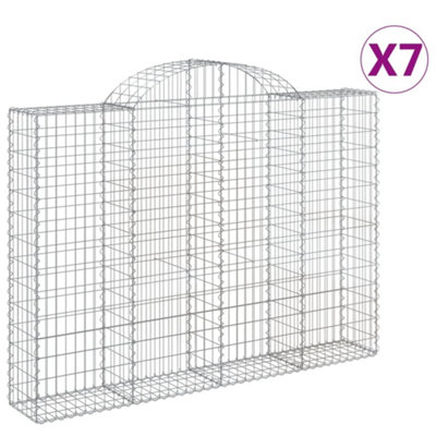 Berkfield Arched Gabion Baskets 7 pcs 200x30x140/160 cm Galvanised Iron