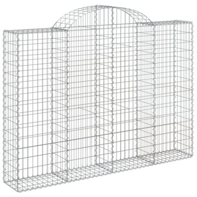 Berkfield Arched Gabion Baskets 7 pcs 200x30x140/160 cm Galvanised Iron