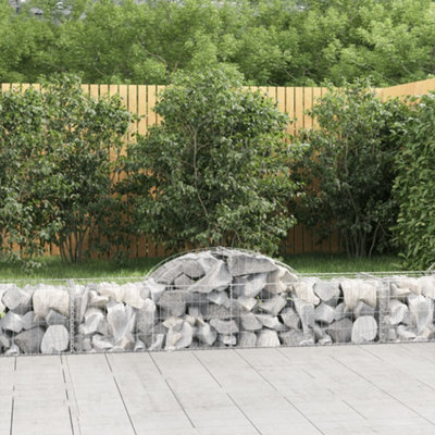 Berkfield Arched Gabion Baskets 8 pcs 200x50x40/60 cm Galvanised Iron