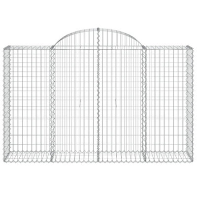 Berkfield Arched Gabion Baskets 9 pcs 200x50x120/140 cm Galvanised Iron