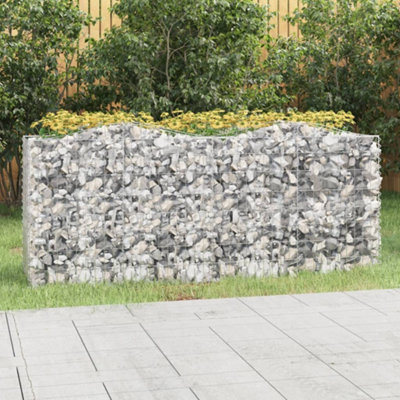 Berkfield Arched Gabion Raised Bed 200x50x100 cm Galvanised Iron