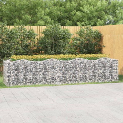 Berkfield Arched Gabion Raised Bed 400x100x100 cm Galvanised Iron