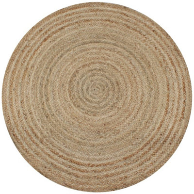 Berkfield Area Rug Braided Jute 120 cm Round