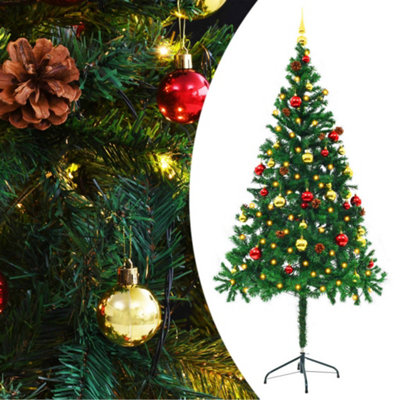 Berkfield Artificial Christmas Tree with Baubles and LEDs Green 180 cm Price Comparisons | Compare The Build