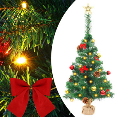 Berkfield Artificial Christmas Tree with Baubles and LEDs Green 64 cm Price Comparisons | Compare The Build