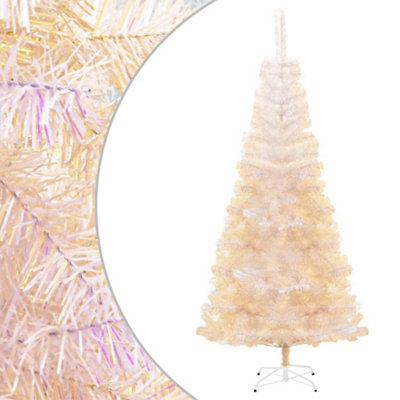 Berkfield Artificial Christmas Tree with Iridescent Tips White 210 cm PVC