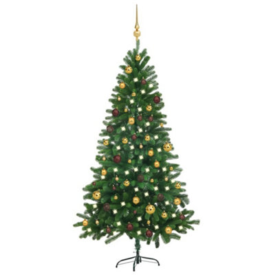 Berkfield Artificial Christmas Tree with LEDs&Ball Set 180 cm Green Price Comparisons | Compare The Build