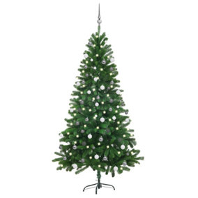 Berkfield Artificial Christmas Tree with LEDs&Ball Set 180 cm Green