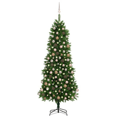 Berkfield Artificial Christmas Tree with LEDs&Ball Set 240 cm Green