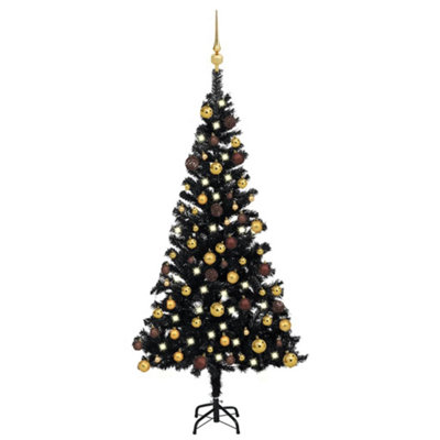 Berkfield Artificial Christmas Tree with LEDs&Ball Set Black 120 cm PVC Price Comparisons | Compare The Build