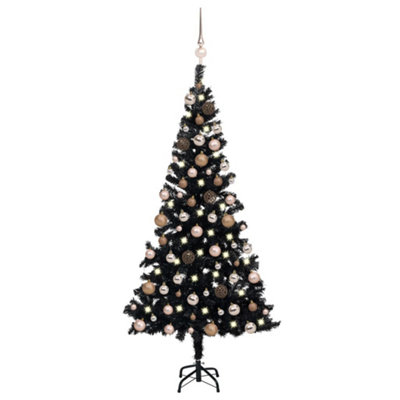 Berkfield Artificial Christmas Tree with LEDs&Ball Set Black 120 cm PVC Price Comparisons | Compare The Build
