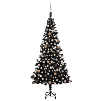 Berkfield Artificial Christmas Tree with LEDs&Ball Set Black 210 cm PVC Price Comparisons | Compare The Build