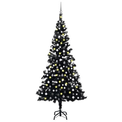 Berkfield Artificial Christmas Tree with LEDs&Ball Set Black 210 cm PVC Price Comparisons | Compare The Build