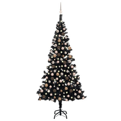 Berkfield Artificial Christmas Tree with LEDs&Ball Set Black 240 cm PVC Price Comparisons | Compare The Build