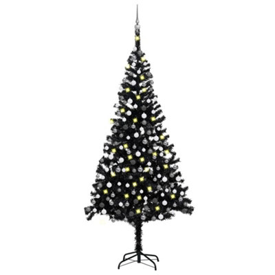 Berkfield Artificial Christmas Tree with LEDs&Ball Set Black 240 cm PVC Price Comparisons | Compare The Build