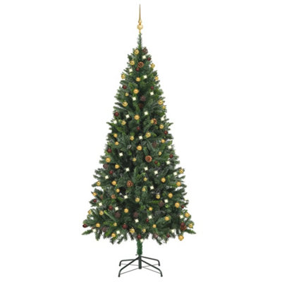 Berkfield Artificial Christmas Tree with LEDs&Ball Set Green 210 cm Price Comparisons | Compare The Build