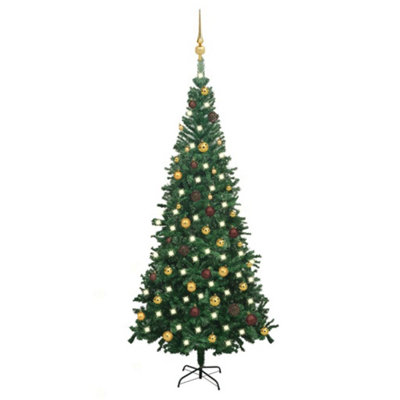 Berkfield Artificial Christmas Tree with LEDs&Ball Set L 240 cm Green Price Comparisons | Compare The Build